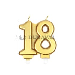 Vela nº 18 en color oro 7.7cm| Ducaval | Envíos 24/48h
