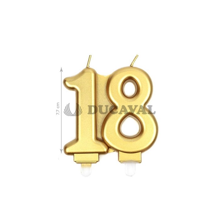 Vela nº 18 en color oro 7.7cm| Ducaval | Envíos 24/48h