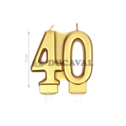 Vela nº 40 en color oro 7.7cm| Ducaval | Envíos 24/48h