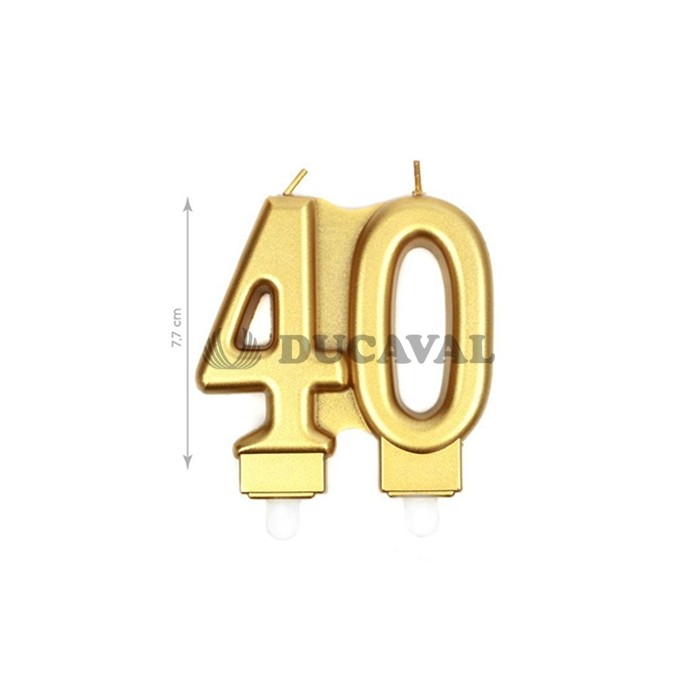 Vela nº 40 en color oro 7.7cm| Ducaval | Envíos 24/48h