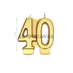 Vela nº 40 en color oro 7.7cm| Ducaval | Envíos 24/48h