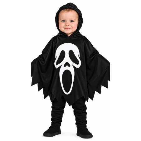 Poncho Scream Infantil Negro con Capucha para Halloween | Ducaval | E