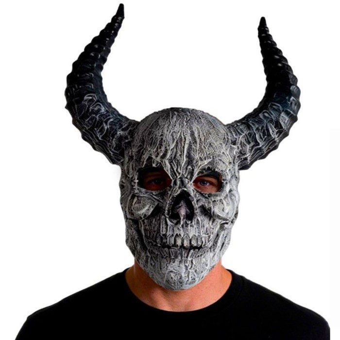 Máscara calavera con cuernos gris | Ducaval | Envías 24/48 horas 