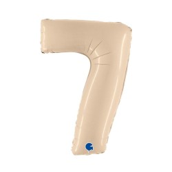 Globo foil número 7 crema 40" | Ducaval | Envíos 24/48 horas