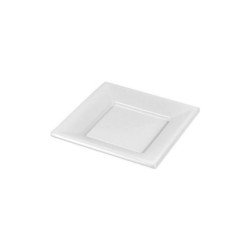 Plato llano cuadrado blanco 17x17cm 6und reutilizable.| Ducaval | Env