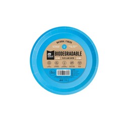 Plato llano azul BIODEGRADABLE 17cm 12ud | Ducaval | Envíos 24/48 hor