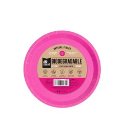 Plato llano rosa biodegradable 17cm 12und | Ducaval | Envíos 24/48h