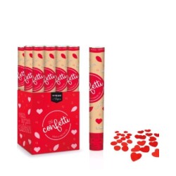 Cañon confeti petalos y corazones rojo 40cm | Ducaval | Envías 24/48 