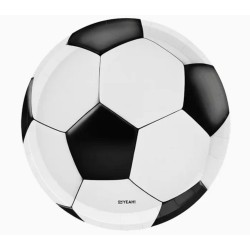 Platos cartón fútbol 23cm 6ud | Ducaval | Envías 24/48 horas 