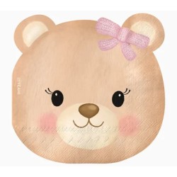 Servilleta 2c osito rosa 40x33cm 20ud | Ducaval | Envías 24/48 horas 