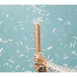 Cañón confeti tiras blancas 50cm | Ducaval | Envías 24/48 horas 