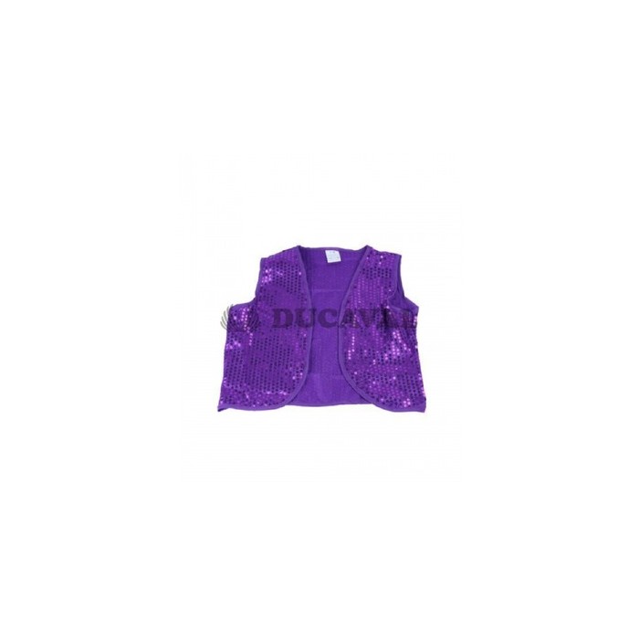 Chaleco Lentejuelas Adulto Morado  Disfraces Ducaval
