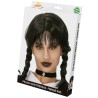 Peluca trenzas negras con flequillo | Ducaval | Envíos 24/48 horas