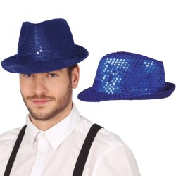 Sombrero lentejuelas azul royal