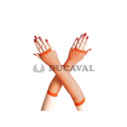 Guantes rejilla naranja largos