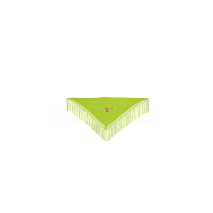 Mantón pequeño bordado verde pistacho | Ducaval | Envíos 24/48 horas