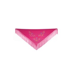 Mantón grande bordado fucsia | Ducaval | Envíos 24/48 horas