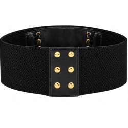 Cinturón Corsé Elástico Negro Ancho con Cordones | Ducaval | Envías 2
