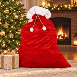 Saco De Papá Noel Rojo Para Regalos 60x95 Cm | Ducaval | Envíos 24/48