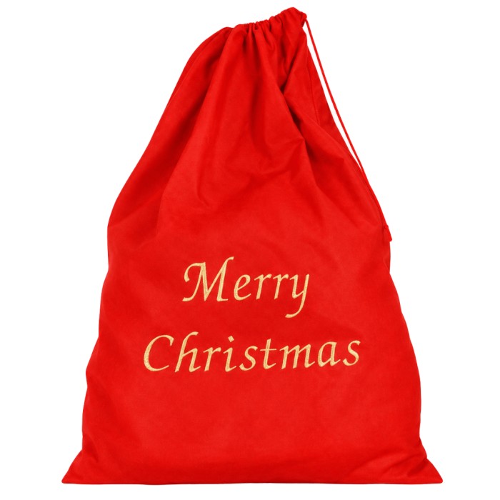 Saco De Papá Noel Rojo Merry Christmas 60x95 Cm | Ducaval | Envíos 24